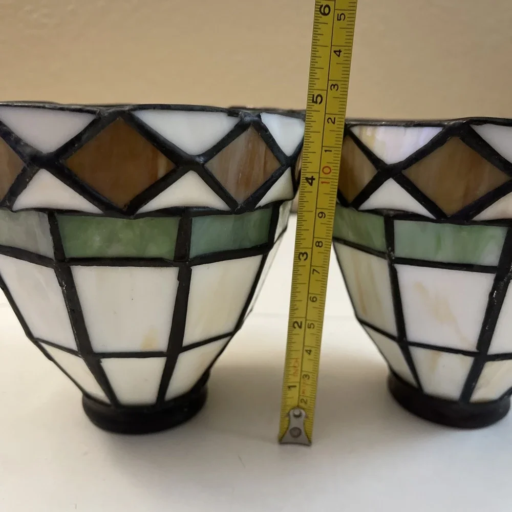Vintage Stained Glass Mosaic Tiffany Style Lamp Shade For Bar, Office And More
